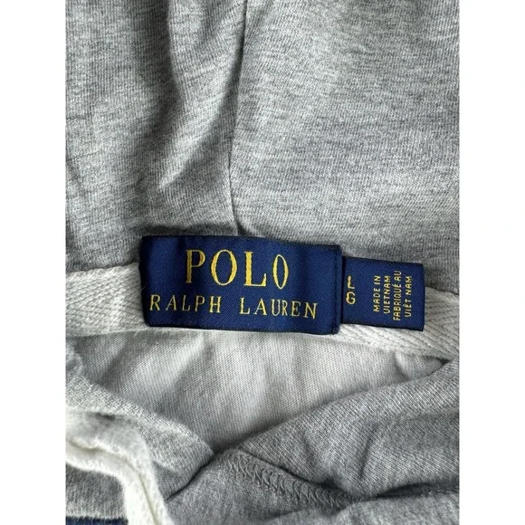 Polo Ralph Lauren Striped Hoodie Mens M Blue Orange White Pony - Picture 6 of 8